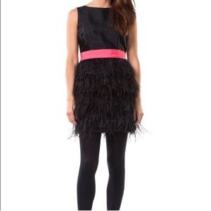 NWT! Sail to Sable Festive in Black Feather Skirt Dress size 6